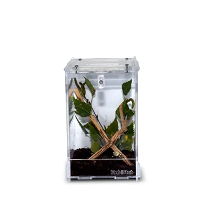 Image of HabiStat Clear Home Small Transparent Design Durable Glass Tank Reptile Enclosure Wire Mesh Top Side Ventilation Suitable for Reptiles &amp; Invertebrates