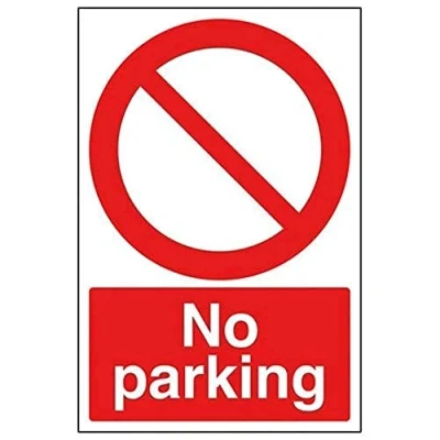 Image of V Safety No Parking Sign 200mm x 300mm Self Adhesive Vinyl