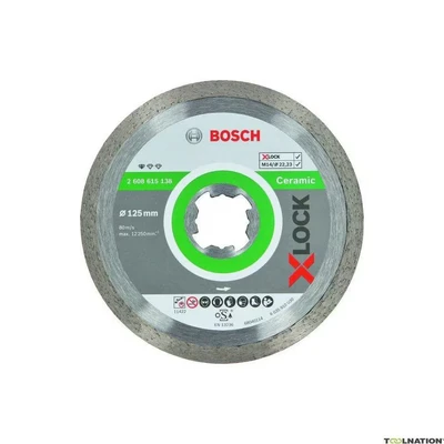 Image of Bosch Professional 2608615138 Diamond Cutting Disc Standard (for Ceramic, X LOCK, Diameter 125 mm, Bore Diameter: 22.23 mm)