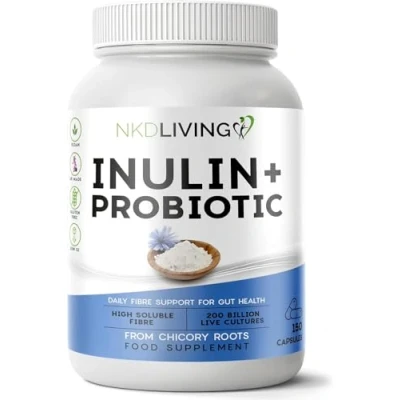Image of NKD Living Inulin and Probiotic Fibre, 150 Capsules