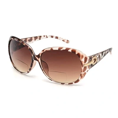 Image of JM Classic Bifocal Reading Sunglasses for Women Vintage Reader Glasses Outdoor UV Protection Tortoise +1.25