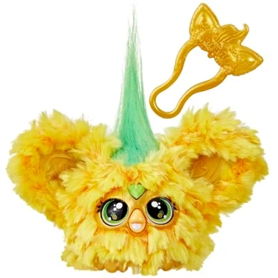 Image of Furby Furblets Hoo Lah Mini Electronic Plush Toy, Yellow and Green