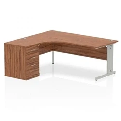 Image of Impulse 1800 Left Hand Wire Managed Workstation 600 Pedestal