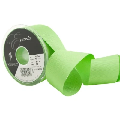 Image of Berisfords 41025 20 m x 40 mm Polyester Grosgrain Ribbon, Spring Green