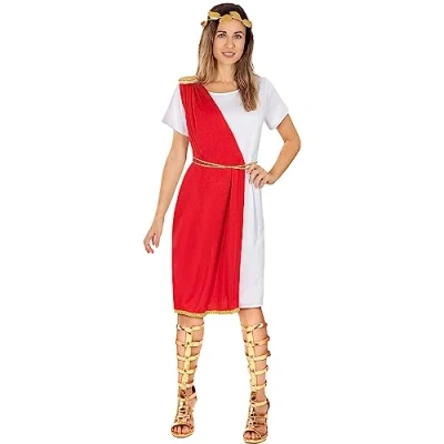 Image of Funidelia Roman Costume for woman Rome, Gladiator, Centurion adults accessory fancy dress &amp; props Halloween, carnival parties Size S M Maroon