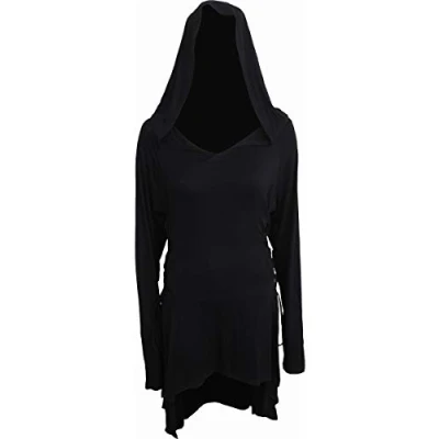 Image of Spiral Womens F277 Hoodies Casual Dress, Black, S UK
