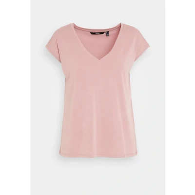 Image of Vero Moda Vmfilli V NECK TEE Basic Tshirt, Women&#039;s, Size: XS, Nostalgia rose