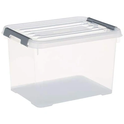 Image of Curver Storage Box Handy Plus with lid 20L in Transparent/Silver, 40 x 29 25 cm
