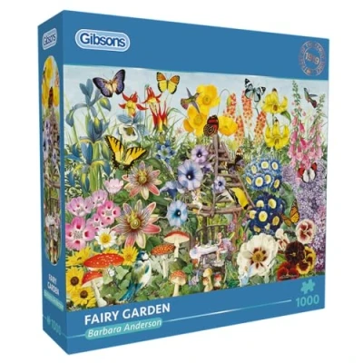 Image of Gibsons Fairy Garden 1000 Piece Jigsaw Puzzle Beautiful Colourful Blossom Flowers Artwork Sustainable for Adults Premium 100% Recycled Board Great Gift Games