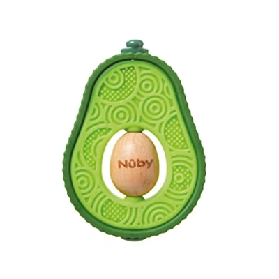 Image of Nuby Avocado Teether Easy Grip BPA Free Suitable from 3 Months Plus