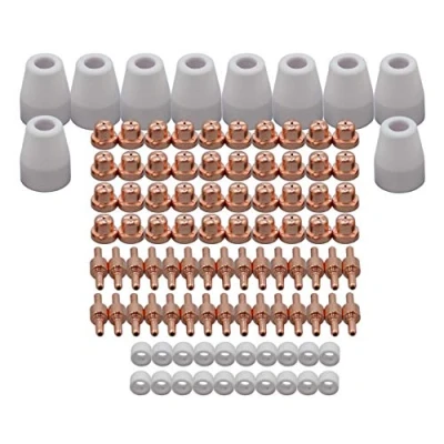 Image of RIVERWELD 100pcs PT 31 LG 40 JG40 Plasma Cutting Consumables Standard Tips Nozzle 18866 Electrode 18205 Shroud Shield Ceramic Cup 18204 Fit Cut40 50 with Cutter Torch