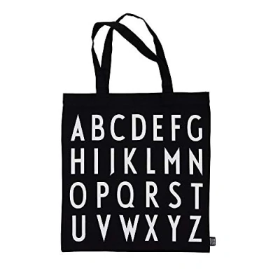 Image of Design Letters Favourite Tote Bag ABC Black 100% Organic Cotton Shoulder for Women, Oeko tex certified, Reusable Shopper Women Available in Fashionable Colors