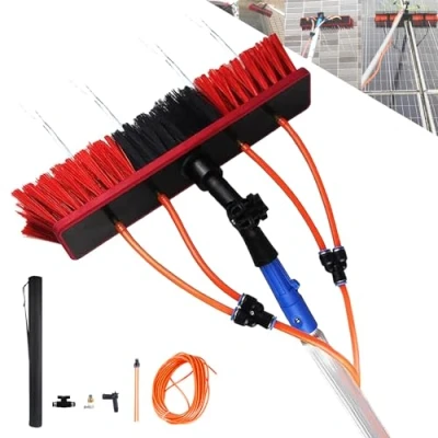 Image of Window Cleaning Pole Water Fed Telescopic Brush Cleaner Kit Extendable Solar Panel Washing Equipment Conservatory Roof