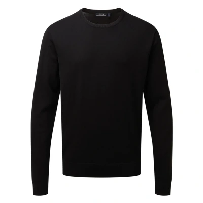 Image of Premier Adults Unisex Cotton Rich Crew Neck Sweater (Black) Size 3XL