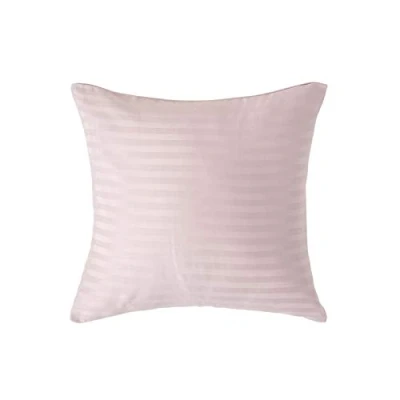 Image of HOMESCAPES Dusky Pink Pure Egyptian Cotton Euro Size Pillowcase 40 x cm 330 TC 500 Thread Count Percale Equivalent Satin Stripe Pillow Case with Zip