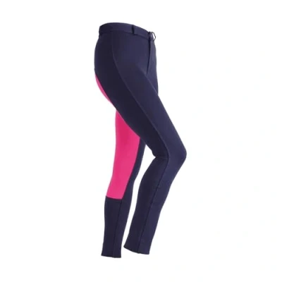 Image of Shires Maids Two Tone Childrens Jodhpurs Navy/Pink 7 8 Years