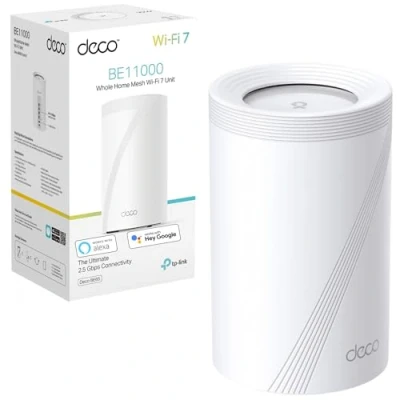 Image of TP Link Deco BE9300 Whole Home Tri Band Mesh WiFi 7, Speeds up to 9214 Mbps, AI Driven, Connect Over 200 Devices, Ideal for Gaming&amp;4K, Easy Setup,2.5G Connectivity Wired and Wireless,Deco BE65(1 pack)