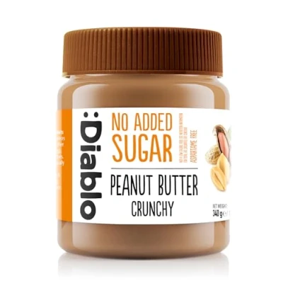 Image of Diablo Peanut Butter Crunchy No Added Sugar, Gluten Free Sweetened with Maltitol Hamper Basket Available Perfect for Gifting 340g