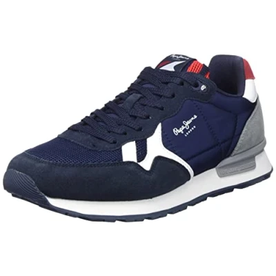 Image of Pepe Jeans Men&#039;s Britt Man Studio Green Sneaker, 595NAVY, 8 UK