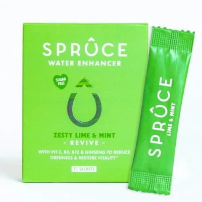 Image of Spruce Natural Water Flavouring With Vitamins Lime &amp; Mint No Sugar Made Real Fruits Perfect For Hydration 12 Drinks Just Add Squash Cordial