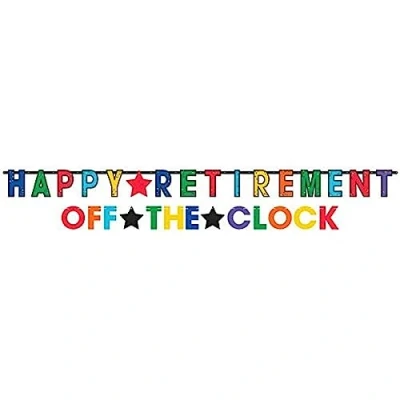 Image of (PKT) Adult Happy Retirement Jumbo Letter Banner Set (2 pc)