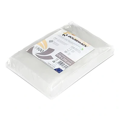 Image of Vacuum Bags 170 x 250 mm (17 25 cm) Pack of 100 Sealer Bags, Foil for Any Film Welding Machine, Sous Vide, BPA Free