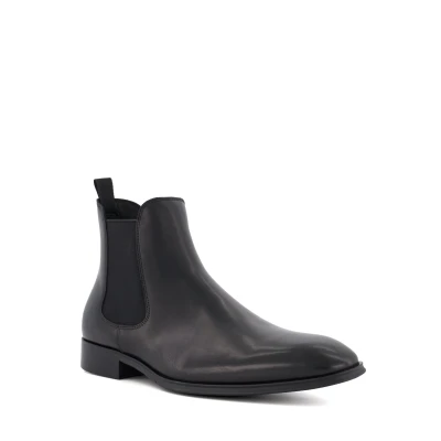 Image of Dune Mens Mandatory Chelsea Boots Size UK 10 Flat Heel Black