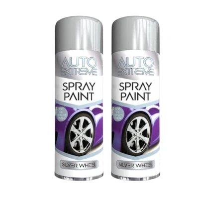 Image of YSAMAX All Purpose Auto Extreme Spray Paint, Boast a Stunning Appearance, Long Lasting Durability, Effortless Excellence, Silver Wheel, 250 ML (2PCS)