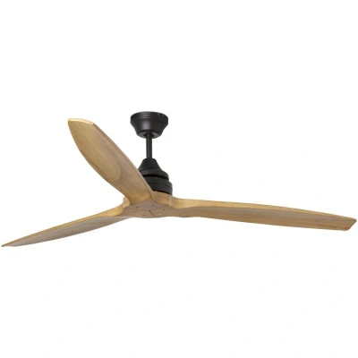 Image of Alo Large Black, Wood DC Ceiling Fan 6 Speed
