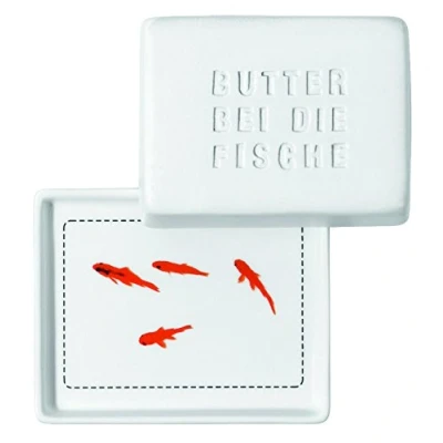 Image of Räder Breakfast Butter Dish bei die Fische [German Text] Small