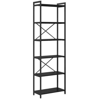 Image of vidaXL Bookcase Black oak 60 x 30 188 cm Particle board