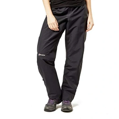 Image of Berghaus Women&#039;s Hillwalker Waterproof Trousers, Durable, Comfortable Rain Pants, Black, 16 Regular (31 Inches)