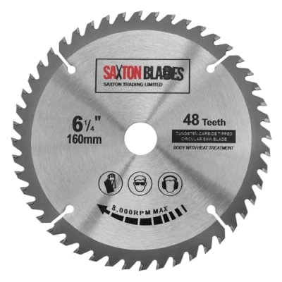 Image of Saxton TCT Circular Wood Saw Blade 160mm x 20mm 48T for Festool TS55 Bosch Makita etc Fits 165mm Saws
