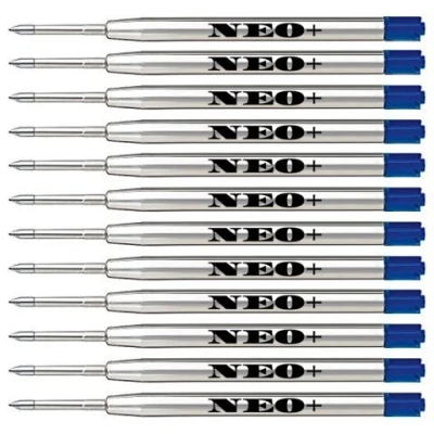 Image of Ballpoint Pen Refills, Medium Point. Compatible with Parker Ball Pen. G2 Style Refill (12 x Blue Ink)