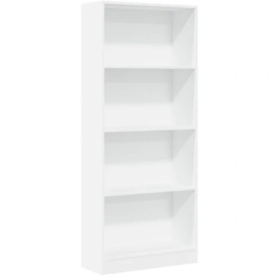 Image of vidaXL Bookcase Bookshelf Book Rack Storage Cabinet White Engineered Wood 60x24x143cm for Bedroom Living Room Hallway