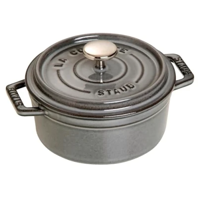 Image of Staub Cast Iron Mini Cocotte, Round 12 cm, 0.25 L, Graphite Grey