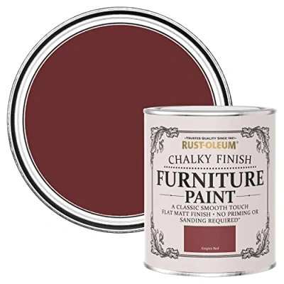 Image of Rust Oleum Red Upcycled Furniture Paint in Chalky Finish Empire 750ml