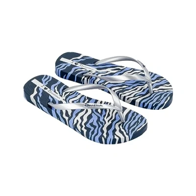Image of Ipanema Women&#039;s Animale Print Iii Fem Flip Flop, Blue Silver, 9 UK