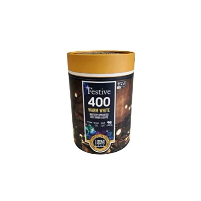 Image of LED Battery Operated Timer Lights (400 LED, Warm White)
