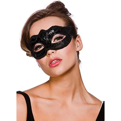Image of Verona Eyemask Carnival Ball Fancy Dress Halloween Mask Black Glitter