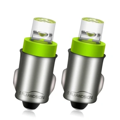 Image of Ruiandsion 2pcs BA7S LED Dashboard Light Bulbs F3 1 12V 50LM Green Auto Interior Bulb,Negative Earth