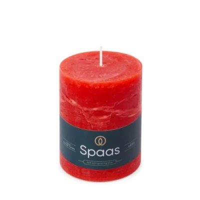 Image of Spaas Rustic Pillar Candle 80/110 mm 65h, red