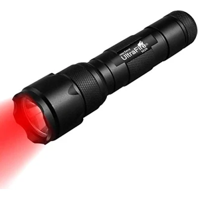 Image of ULTRAFIRE Red LED Torch 620 630nm Light Hunting Torch, Single Mode Zoomable for Night Vision, Super Power Adjustable Focus Predator Light, 502R