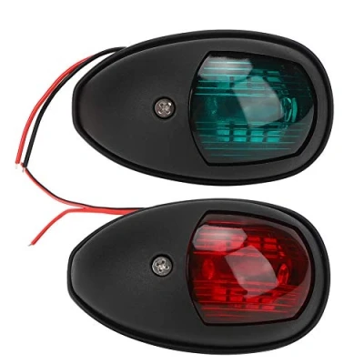 Image of Keenso Yacht Navigation Lamp, Light Shipping Signal Lamp 10‑30V LED Marine Anchor Boat Red Green (Black)