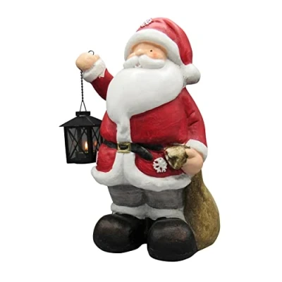 Image of Christmas Santa Tealight Holder Figurine (Xmas Hanging Lantern Candle)