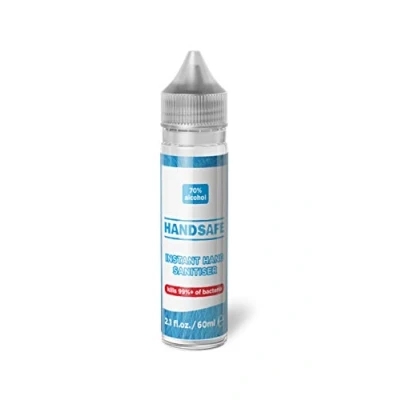 Image of Handsafe Instant Hand Sanitiser Liquid Rub, 60ml Bottle, Kills 99%+ Bacteria, 70% Alcohol Based