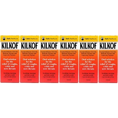 Image of Bells Kilkof Oral Solution for Relief of Coughs, Colds and Sore Throats 100ml Pack 6