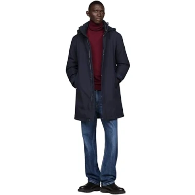 Image of Tommy Hilfiger Padded Parka Winter coat, Men&#039;s, Size: Small, Desert sky