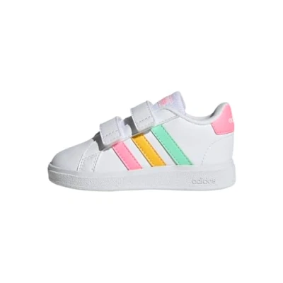 Image of adidas Grand Court Lifestyle Hook and Loop Shoes, Synthetics Upper, White
