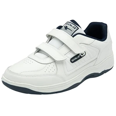 Image of Gola Men&#039;s Belmont 2 Twin Bar Walking Shoe, White/Navy, 9 UK